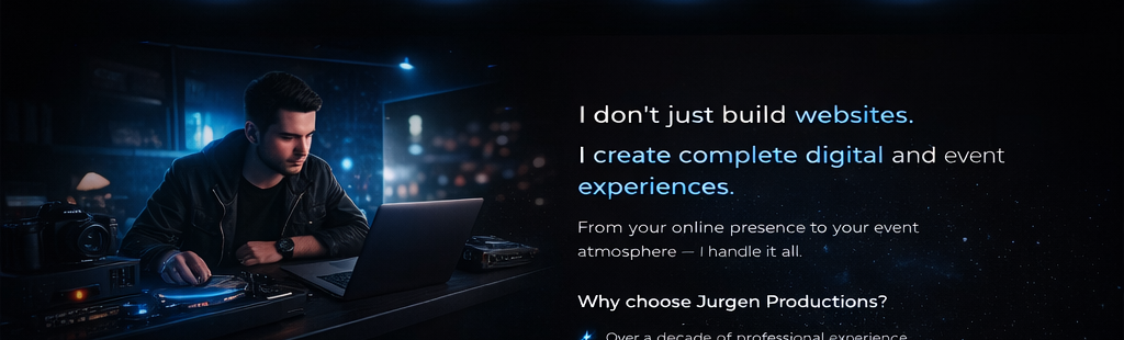 About Jurgen Productions and professional experience highlights.